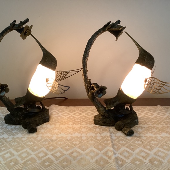 Vintage hummingbird lamps set of 2 - Picture 16 of 16